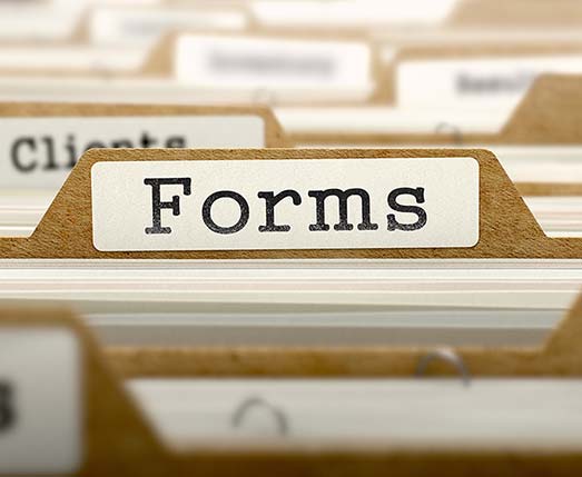 file tab labeled forms